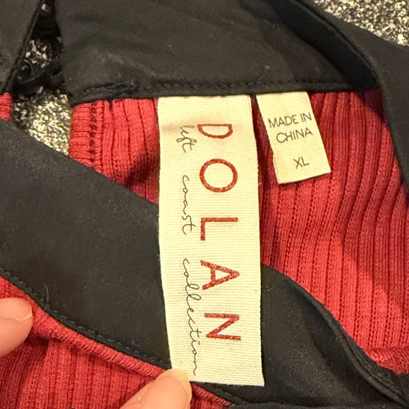 Anthropologie Dolan Red Ribbed Top with Black Bow - size XL - Picture 2 of 5